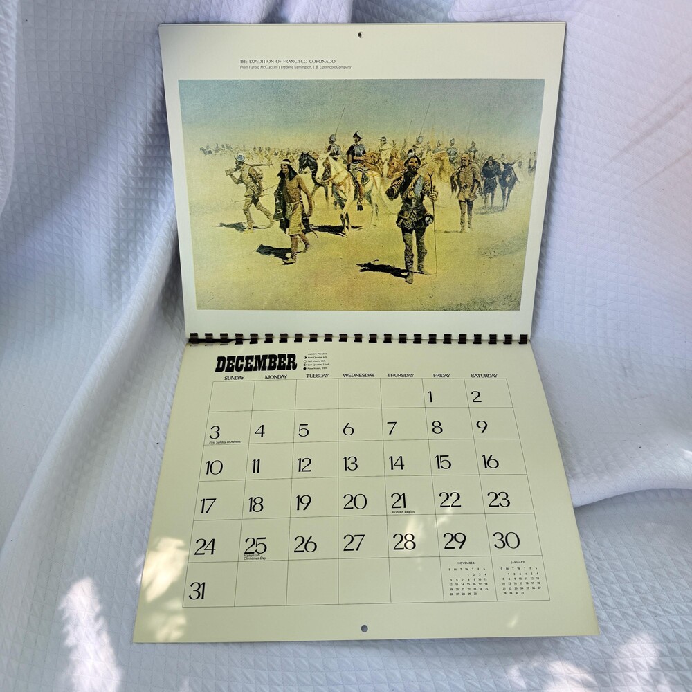 Vintage 1978 Frederic Remington Calendar 14 Full Color Western Art Prints - Picture 5 of 14